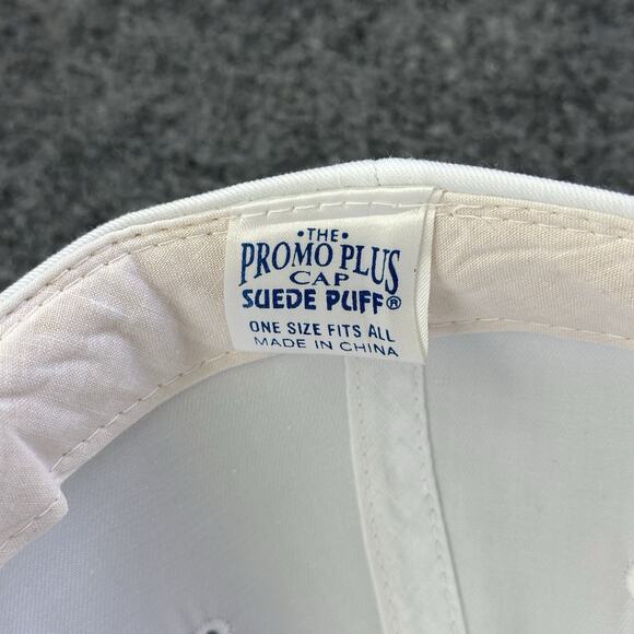 Vintage Your Basic Cap Snapback Trucker Hat White OSFA SnapBack Suede Puff Vtg - Picture 8 of 8